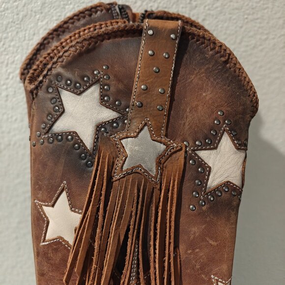 Brown Star Fringe Boots - Picture 5 of 12